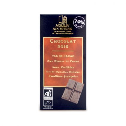CHOCOLAT NOIR 74 CACAO 100G MOINES